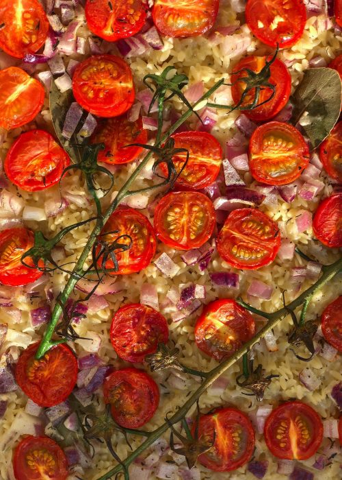 orzo in lauriersaus uit de oven